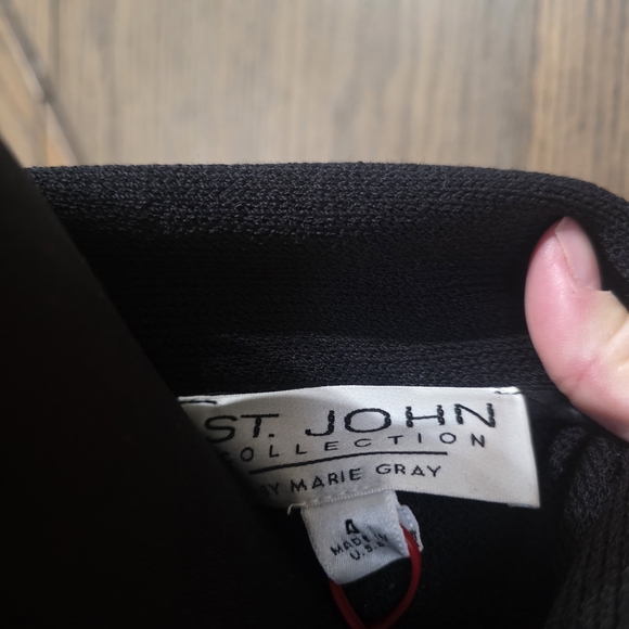 St. John Ruffle Black Knit Cardigan - Picture 3 of 3